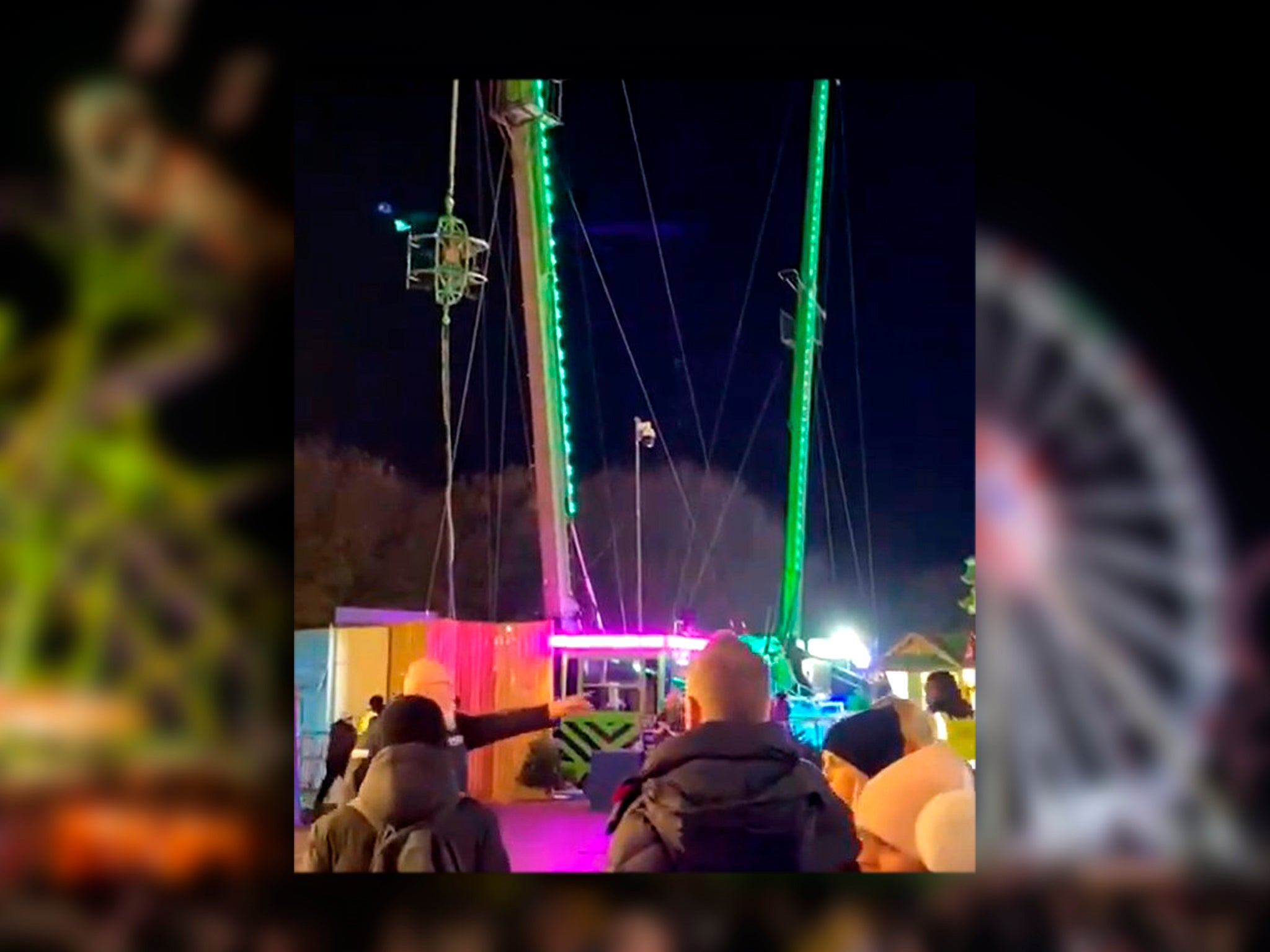 Two teens sent flying as bungee ride malfunctions at London s